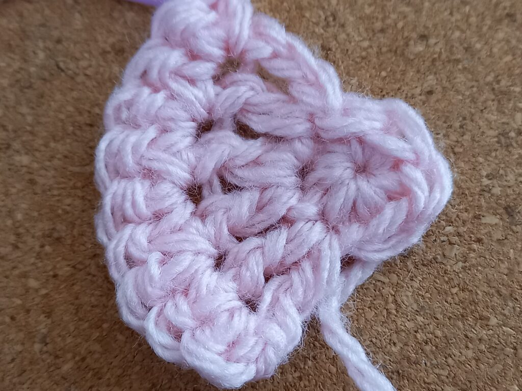 リボン左側の編み方の工程