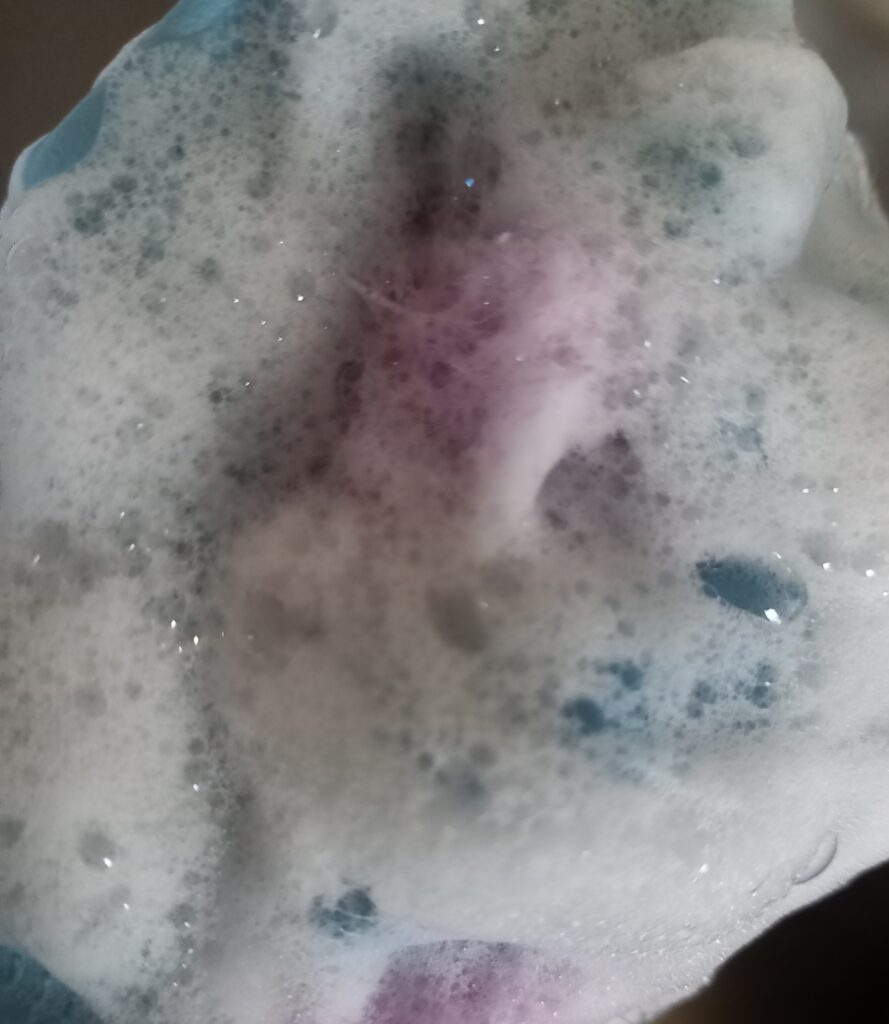 たわしの泡立ちの様子