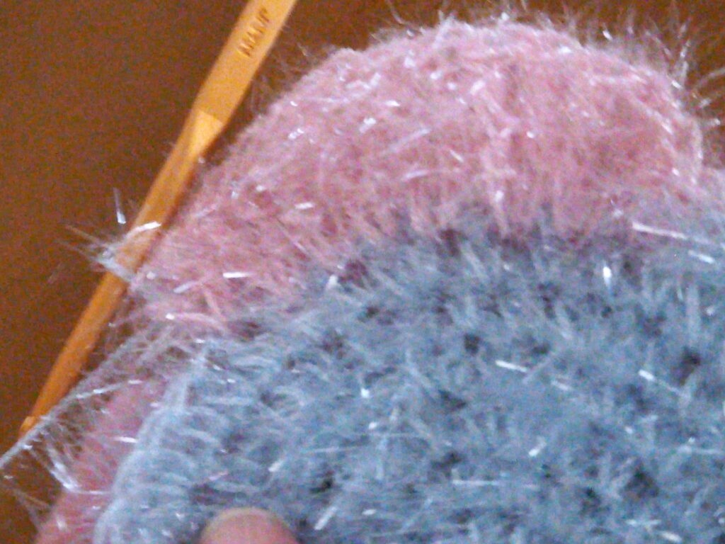 耳の編み方工程(色の変え方)