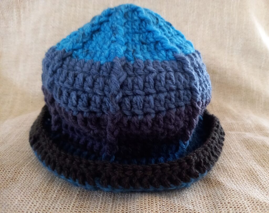 手編みの帽子の工程(
１５段目～１７段目）